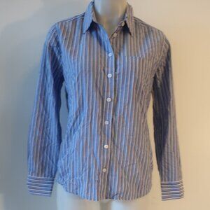 Equipment Blue and White Striped Button Down Shirt